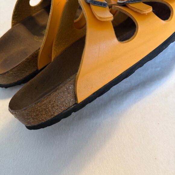 SIZE 39 8 N Birkenstock Florida Birko-Flor Orange 3 Strap Sandals - Picture 4 of 9
